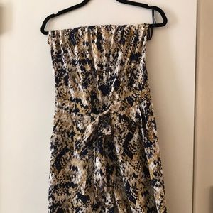 Diane von Furstenburg strapless flared pant romper